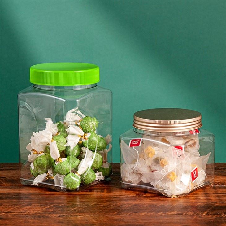2L Plastik Kavrama Kare Kavanozlar