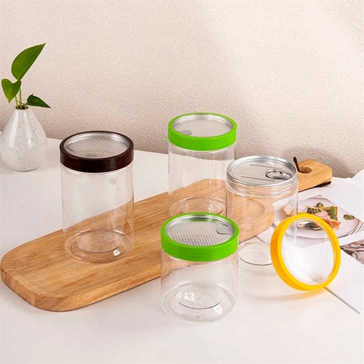 500ml Plastic Storage Jars With Clear Colored Caps